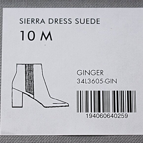 New in Box Aquatalia "Sierra" Water Resistant Suede Ankle Bootie - Ginger - 10 - Picture 5 of 11